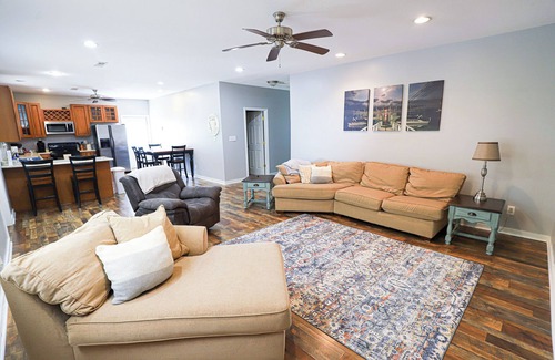 Gilbertsville House | Spacious Home in Moors Community on KY Lake with Outdoor Hot Tub and Fire Pit