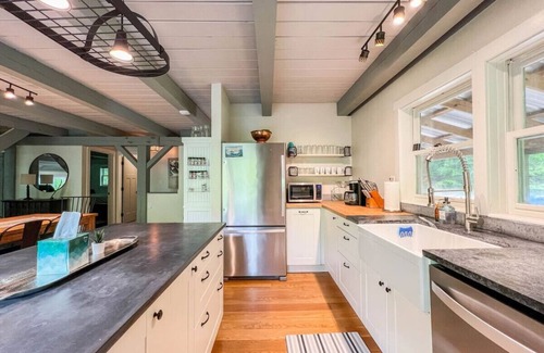 Bartlett House | Spacious, Hot Tub, Game Room & Private Brook