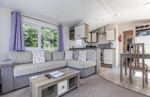 Longnor House | Spacious modern one-bedroom caravan exclusively for two adults with hot tub.