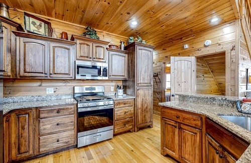 Blue Ridge Cabin | Spacious mtn-view home with private hot tub, game room, decks, fireplaces, grill