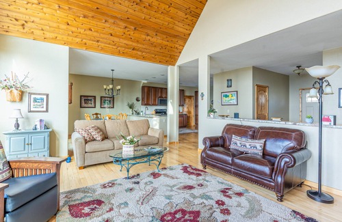 Dayton House | Spectacular lake-view retreat with deck, grill, free WiFi, W/D, & island views