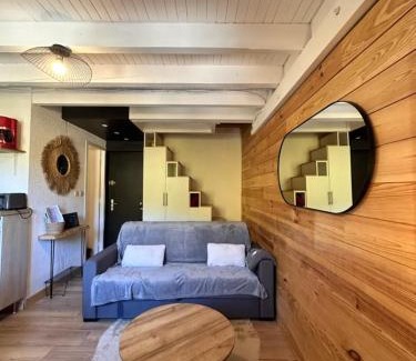 Les Claux Apartment | Studio avec mezzanine aménagée 2min des pistes, avec 1 chambre et 1 coin montagne