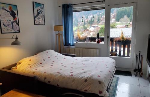 Les Carroz-d'Araches Apartment | Studio avec petit balcon et cheminée - Grand Massif
