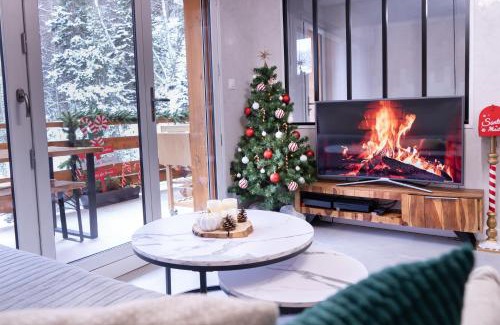 Saint-Gervais-les-Bains Apartment | Studio cabine Au Loup Blanc avec vue Mont Blanc