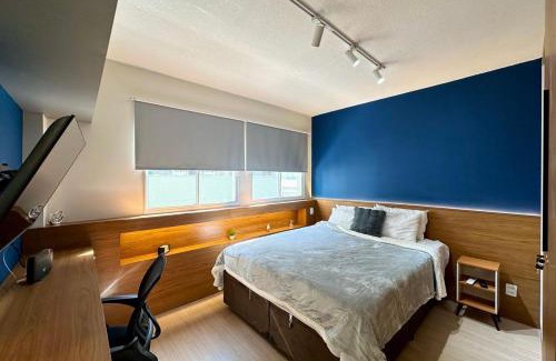 Santo Cristo Apartment | Studio com Varanda, 4p, Cozinha Completa, Enxoval, Wi-fi, Piscina , Sauna e Rooftop, Centro próximo a VLT e 20min de Copacabana