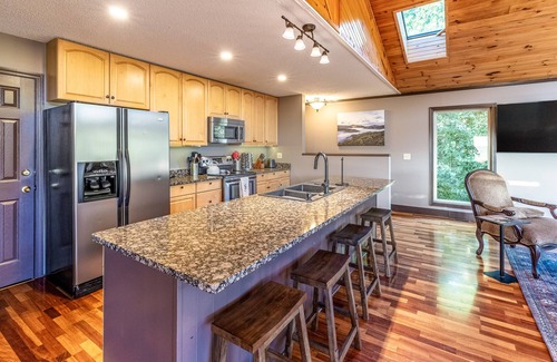 Alarka House | Stunning Home with Free WiFi, Deck, Wood Fireplace, & Mountain Views