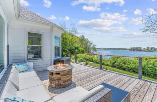 Dennis Port House | Stunning Waterfront Home with Hot Tub Deck Fire Pits and Office