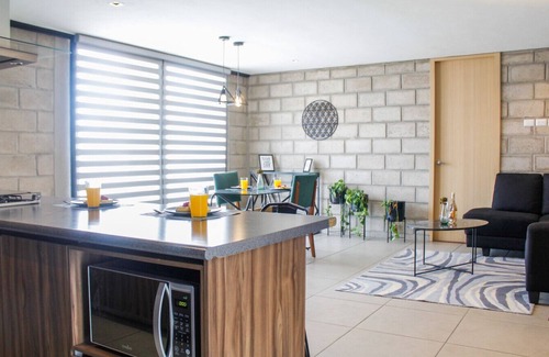 Downtown Guadalajara Apartment | Stylish Authentic Loft w/Gym & Coworking | 1 BD | Tribu Colón