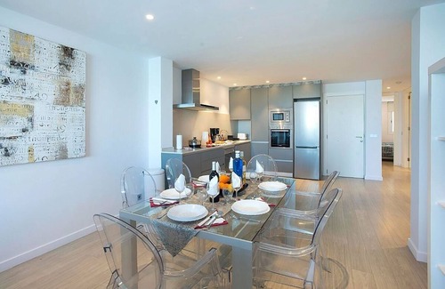 Puerto de Pollensa Apartment | Stylish Seafront Apartment, Large Balcony Overlooking Sea & Beach on Pine Walk, Port de Pollenca!