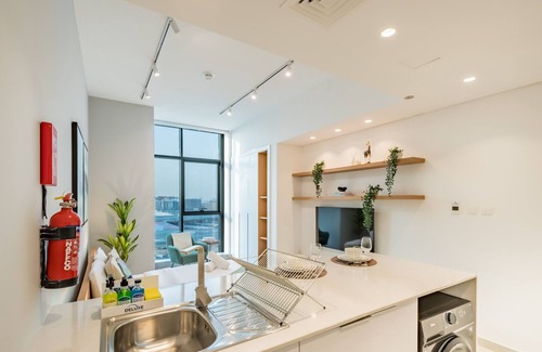 Dubai Apartment | Stylish Studio Apartment in Blue Wave Tower, Dubailand by Deluxe Holiday Homes
