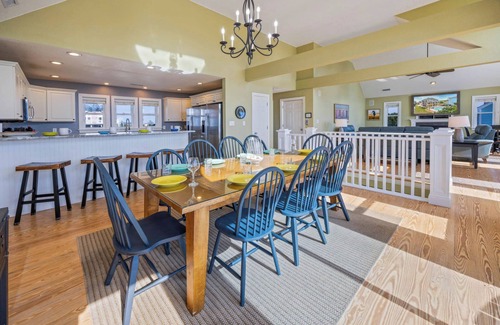 Salvo House | SUMMER SAVINGS Semi-Soundfront Dog Friendly w Pool, Elevator, Boat Ramp, Hot Tub