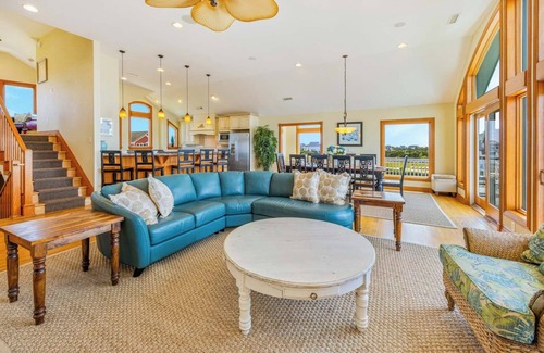 Wind Over Waves House | SUMMER SAVINGS- Soundfront Dog Friendly w/Pool, Hot Tub, Elevator, Private Pier