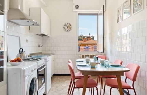 San Donato Apartment | The apartment is located on the fourth floor of a building with a lift, not suitable for the disabled.It comfortably accommodates six people in 102 square meters of space, with a double bed, two single beds and a sofa bed in the living room.Complete with