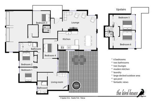 Kawaha Point House | The Bird House - Kawaha Point, Rotorua. Stylish six bedroom home with space, views and relaxed atmosphere