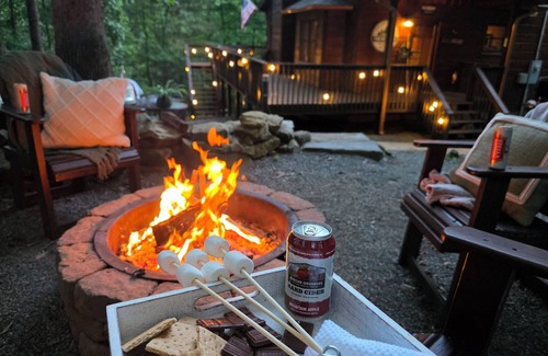 Ellijay Cabin | The Hideout: Resort Cabin w/Sauna, Hot Tub, Fire Pits, & Amenities Passes!