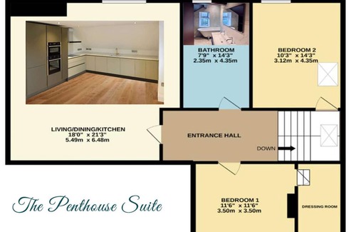 Lofthouse Apartment | The Penthouse Suite at Nydsley Hall - Luxury 2 Bedroom Apartment