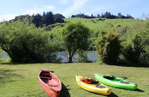 Duncans Mills House | The Red Gate: Riverfront Home, Hot Tub, Kayaks, Canoes, Views