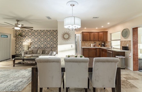 Land of the Presidents House | Tiki Paradise OasisnHome + Pool, Tiki Hut & 10 Min to Beach! New Outdoor Kitchen