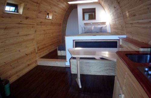 Vina del Mar Cabin | Tiny cabin, sailboat inspired design. Sorrounded by forest by the beach