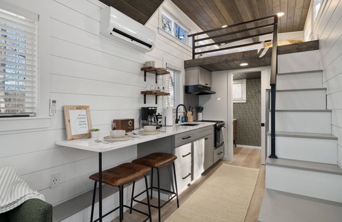 Laurelville House | Tiny Home fire pit + hot tub + community game room
