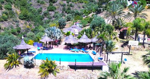 Alozaina House | Tiny house 12m2 in holiday park with 55 m2 pool