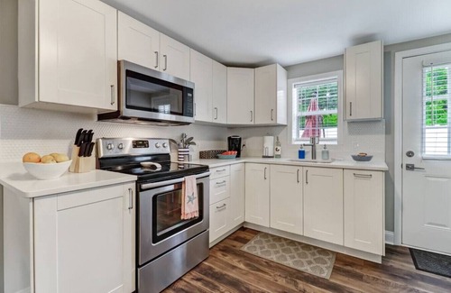 Fernandina Beach House | Tropical Beach Bungalow Down | Backyard | Grill | Across Street from Beach