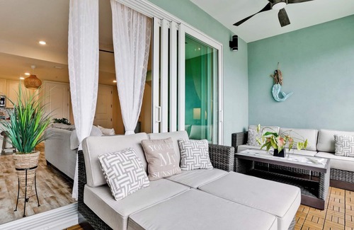 Whitney Beach Condo | Two bedroom luxury resort condo near AMI, pet friendly and elevator.