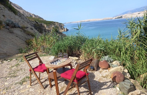 Pag Villa | Unique place at the cliff, secluded mediterranean habitat, two beaches.