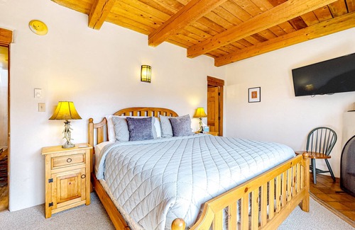 Arroyo Seco Condo | Unique two-story mountain view getaway with a patio, fireplaces, balcony