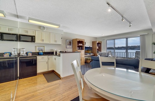 Charlevoix Condo | Upper-Level Lakeview Condo | Downtown Charlevoix | Pool, Hot Tub, Sauna