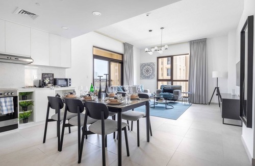 Umm Suqeim 3 Apartment | Upscale 2BR w Partial Burj Al Arab Views!