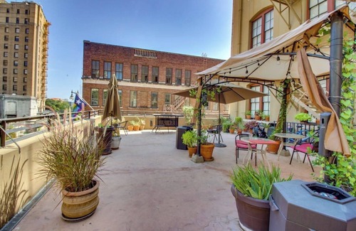 Main - Military Plaza Apartment | View of Riverwalk frm 1 BR King Bed Apt