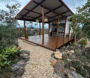 Alto Paraiso de Goias House | Vila Kairós - 1 Cabana privativa com banheira e 2 suítes independentes - Vista Incrível Cozinha Gourmet Fogueira