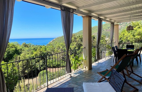 Rio nell'Elba Apartment | Villa at Peri - Two 5 beds with covered terrace SEAVIEW