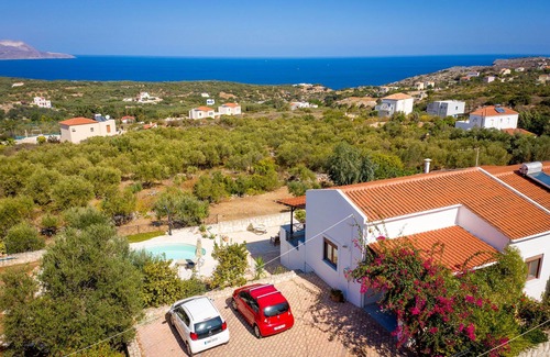 Plaka House | Villa Olive Garden in Western Crete, with private pool, sleeps 11 & sea views