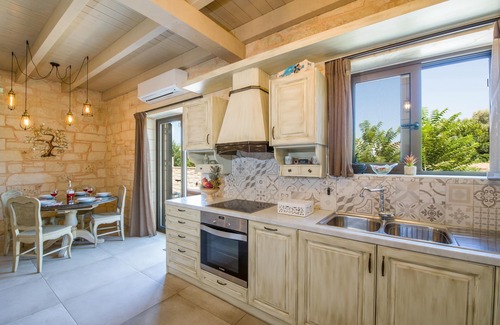 Kato Stalos Villa | Villa Sirocos, Private eco pool, 150 meters from beach, Newly built (2017)