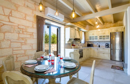Kato Stalos Villa | Villa Sirocos, Private eco pool, 150 meters from beach, Newly built (2017)