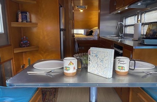 Burton House | Vintage RV and outdoor space minutes from Round Top and Brenham!