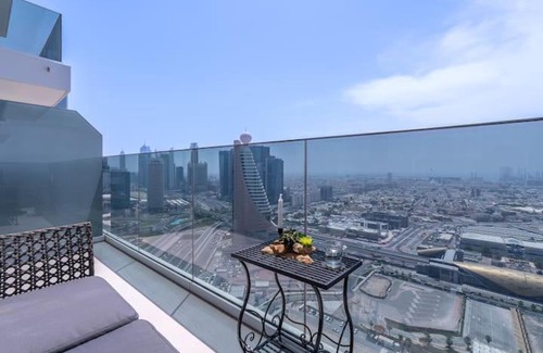 Bur Dubai Apartment | Vogue Al Wasl 1 Residence West 13th Floor with Large Balcony for view of Sheikh Zaid Road and One Za'abeel Tower and Burj Khalifa, Walkable to Metro with Easy Access to Sheikh Zayed Road & Dubai World Trade Centre