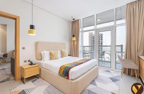 Jumeirah Village Triangle Apartment | Vogue One Bedroom Apartment at Novotel Jumeirah Village Triangle, 16th Floor Skyline View and Balcony, Pool and Gym Access Included