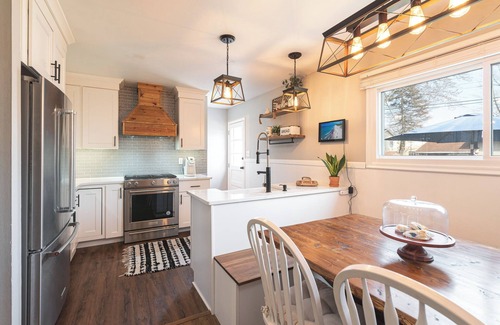 Michigan City House | Walk to the Beach from Beachy Farmhouse - Lake Michigan & Hot Tub. Pet-Friendly!