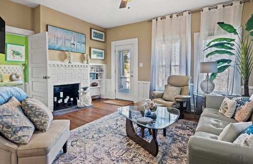 Panama City House | Watch the boats passing through Massalina Bayou from the front porch.