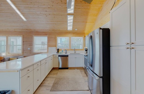 Nags Head House | Water-view home with private hot tub, 2 kitchens, & W/D - steps to beach access