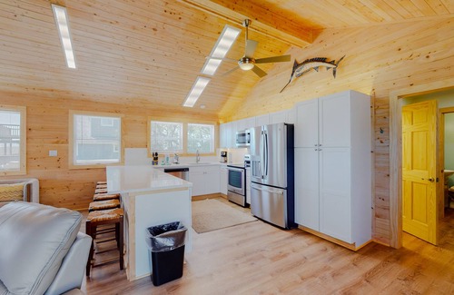 Nags Head House | Water-view home with private hot tub, 2 kitchens, & W/D - steps to beach access