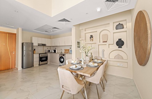 Business Bay Apartment | Waterfront + Burj Views + Aesthetic + Pool & Gym