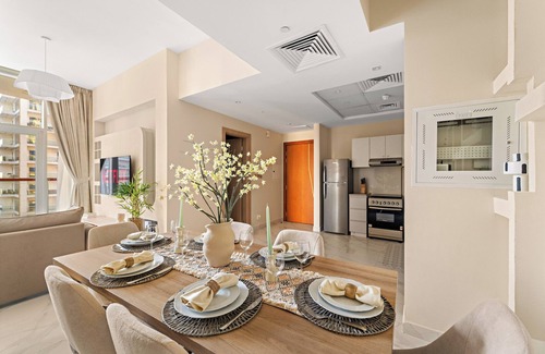 Business Bay Apartment | Waterfront + Burj Views + Aesthetic + Pool & Gym