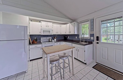 East Falmouth House | Waterfront Getaway w/Private Dock, Deck, Central A/C, & Kayaks