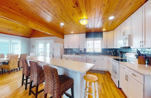 Topsail Beach House | Waterfront home with private boat dock & ocean view -dog-friendly & kid-friendly