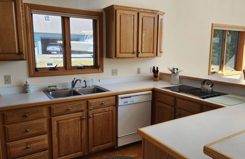 Lamoine House | Waterfront home with beautiful views of MDI and mountains.