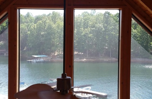 Six Mile Ski Chalet | Waterfront Lake Keowee chalet with Gorgeous 180° Lake Views 15 min from Clemson!